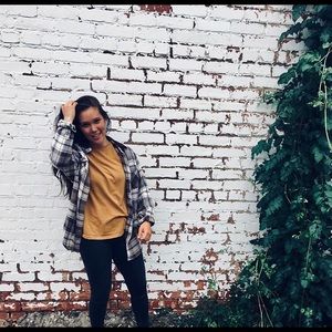 Woven Button Up with Corduroy Collar